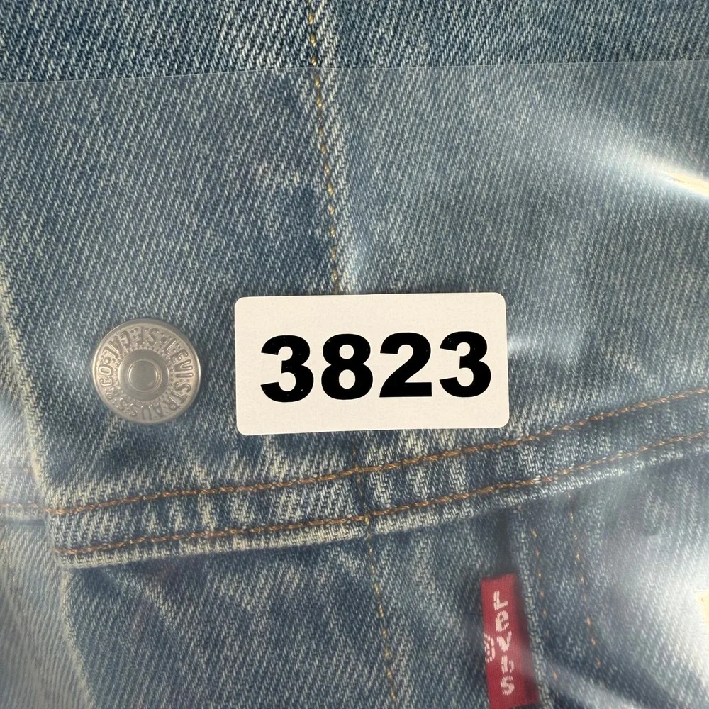 Levis Mens Relaxed Fit Hooded Denim Trucker Jacket Light Wash Gray L #3823